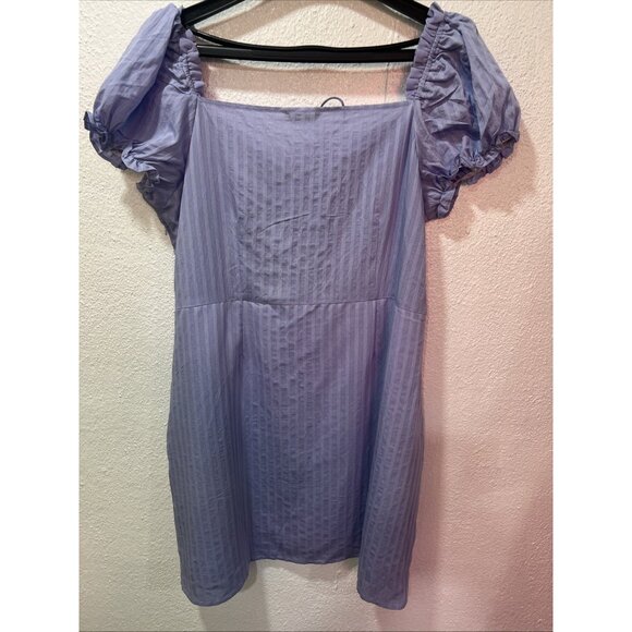 Shein Purple Puff Sleeve Y2K Dress SZ 1XL Babydoll Ruffle V Neck - Picture 6 of 13